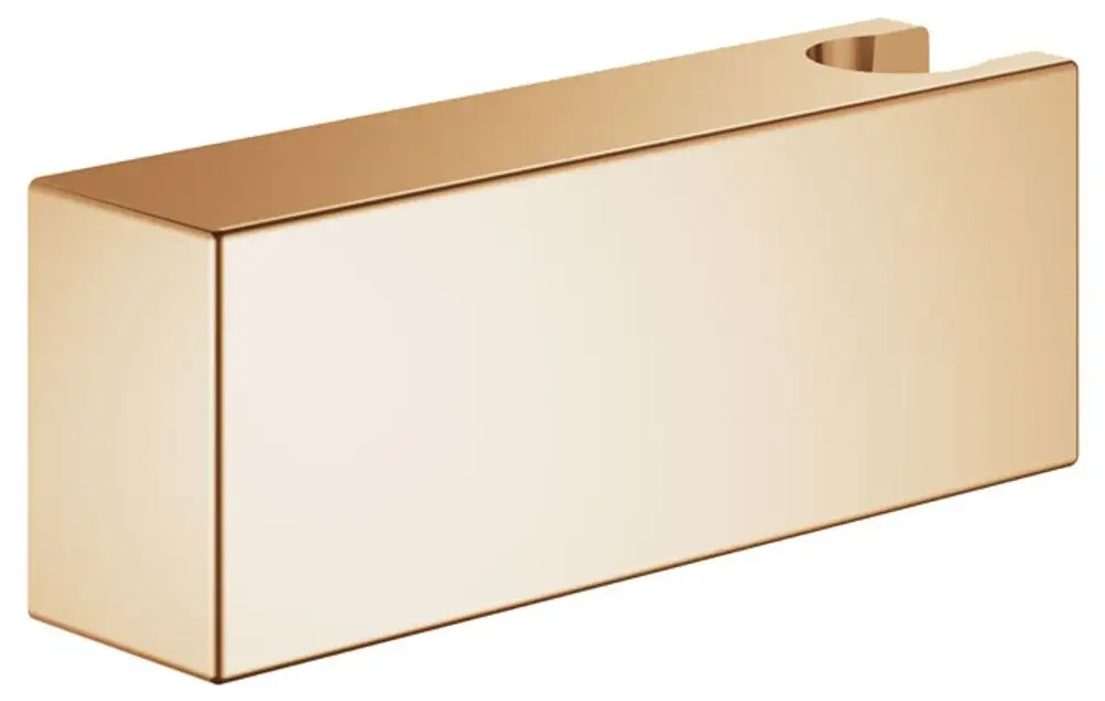 Bronzefarbener Schlauchanschluss mit Wandhalter von Keuco, rechteckige Form und abgerundeter Aussparung auf einer Kante, geeignet für Armaturenanschlüsse.